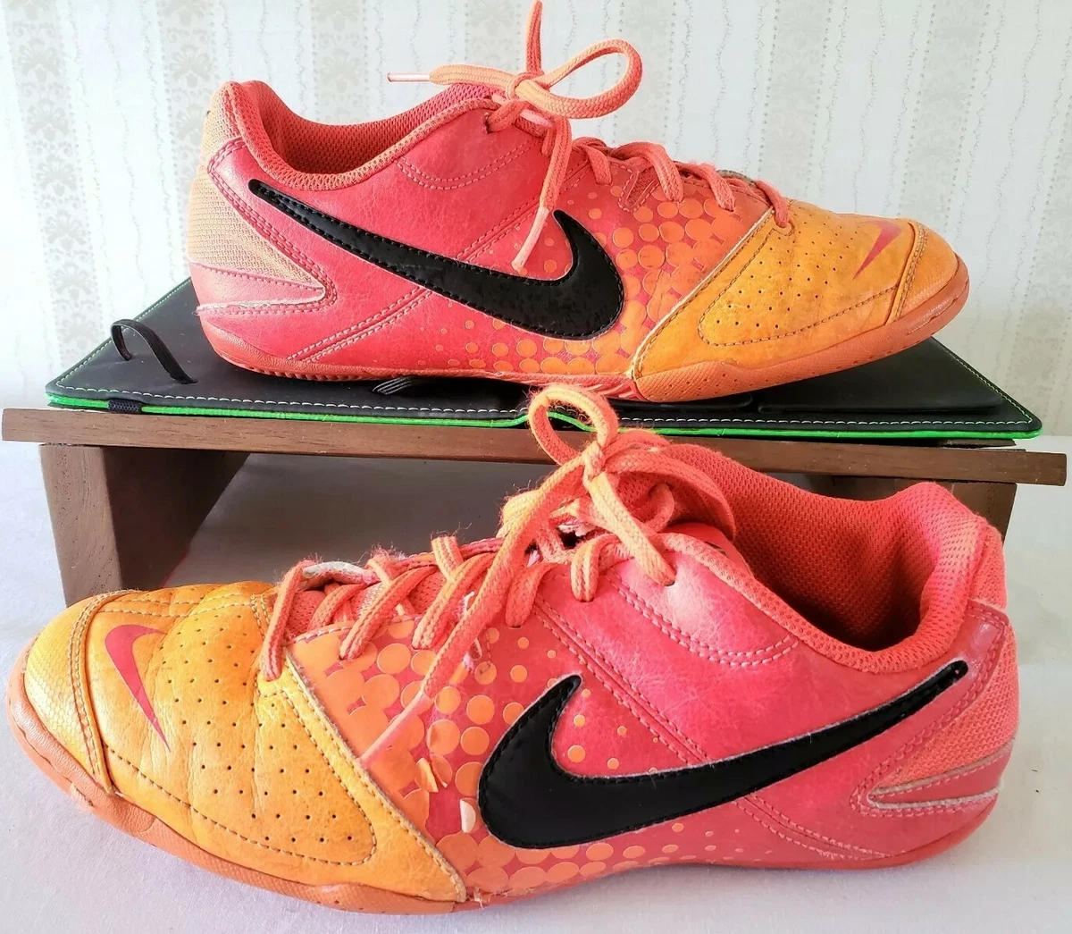 nuance tidevand adgang Nike 5 ELASTICO INDOOR PRO IC LEATHER SOCCER SHOE 415131 608 Red/Orange Men  Sz 7 | eBay