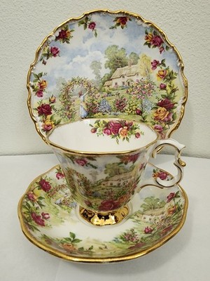 Royal Albert Old Country Roses Garden 3 Pc Bone China Tea Cup Saucer Plate...
