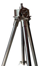 Vintage Work Steel Floor Standing Tripod Antique Heavy Quality Silver Nautical