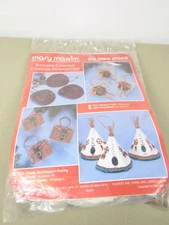 Mary Maxim Vintage Christmas Tree Ornament Kit "Indian Tepees" *Makes 6* 2001