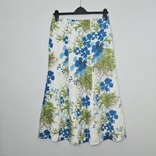 Tina taylor white floral linen skirt size 10
