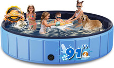 Foldable Dog Pool for Large Dogs 91in Collapsible Pet Swimming Pool