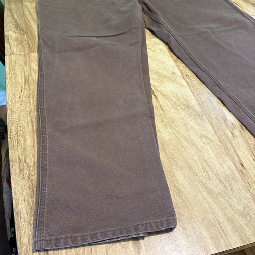 Carhartt Mens Brown Denim Work Carpenter Pants Jeans 42x30 Dungaree Fit B11 CHT - Bild 2 von 7