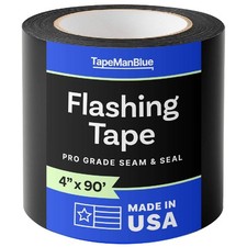 Flashing Tape for Windows and Doors, 4 in x 90 ft Roll, Made in USA, Black Se...