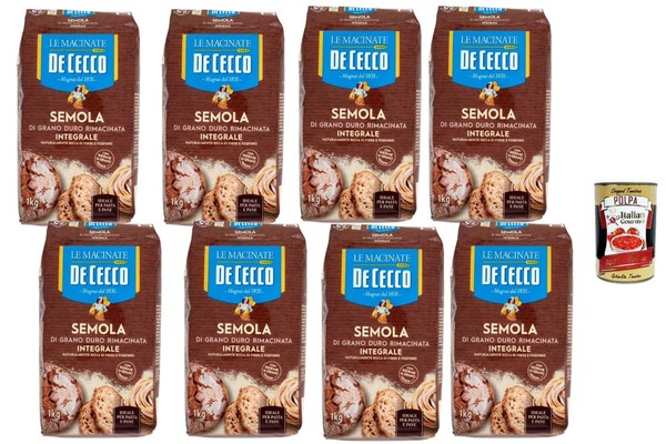 De Cecco Vollkorn Hartweizengrieß 8X1Kg Brot & Pasta Italien +Polpa-image