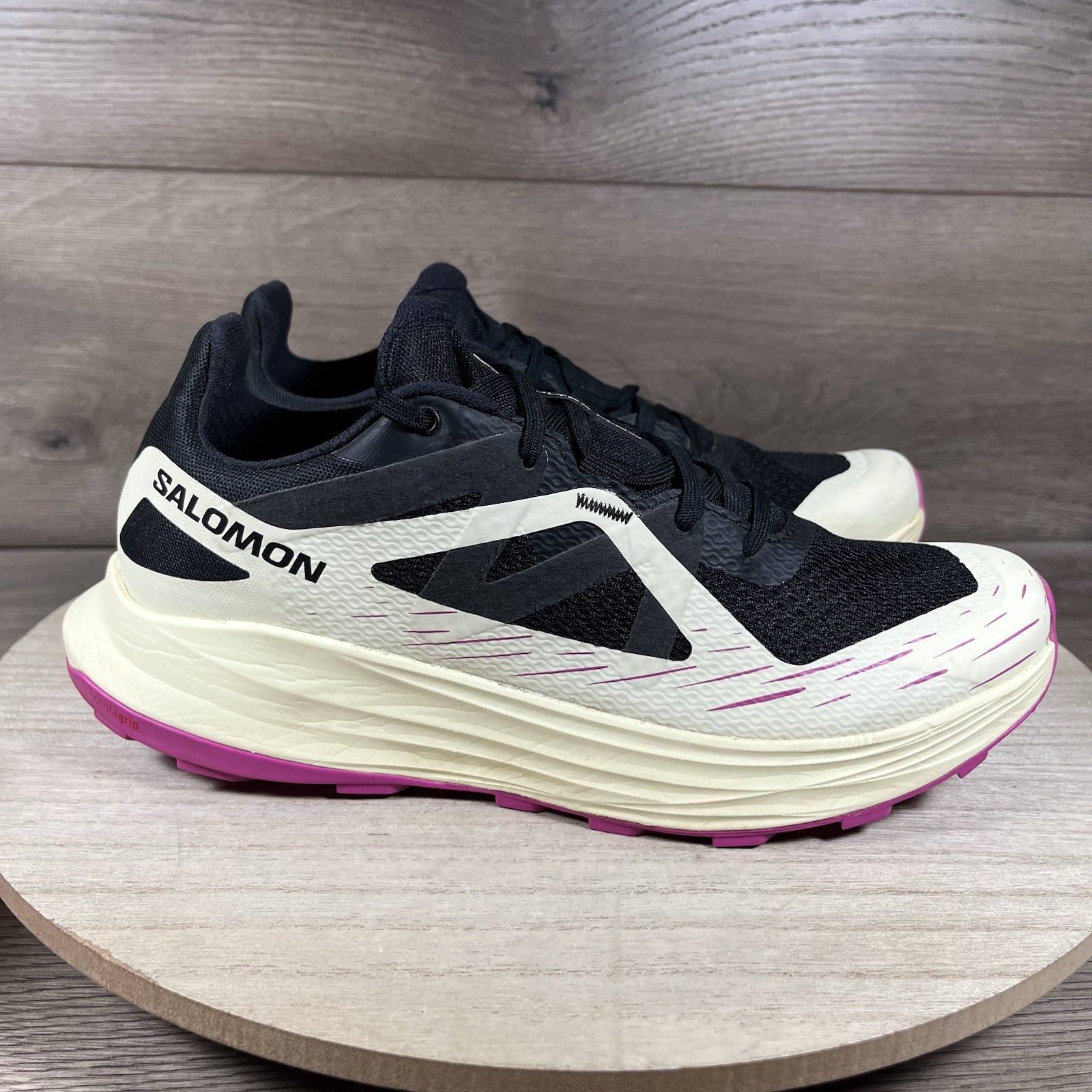 Scarpe da trail running Salomon Ultra Flow nere avorio rosa 474509 donna taglia 9