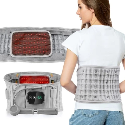 LED Heating Massage Decompression Belt Lumbar Support for Lower Back Pain Relief - Image 1 of 4