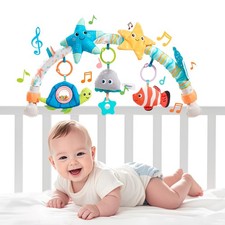 Musical Bassinet Stroller Crib Mobile Toy for Baby 0-6-12 Months, Infant Clip...
