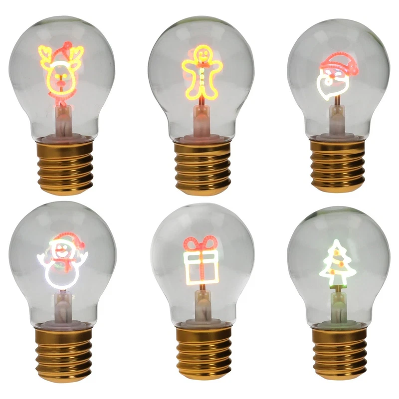 Lampadina Decorativa Natale Merry Christmas BRANDANI Vetro Decori Assortiti, fotografia 9 di 9