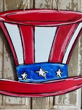 FOURTH OF JULY/MEMORIAL DAY PATRIOTIC UNCLE SAM DOOR HANGER