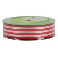 Member's Mark Premium Wired Ribbon 50 Yards 1-1/2 in Width, Red  White Striped