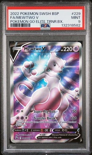 2022 POKEMON SWSH BLACK STAR PROMO #229 FULL ART/MEWTWO V PSA 9