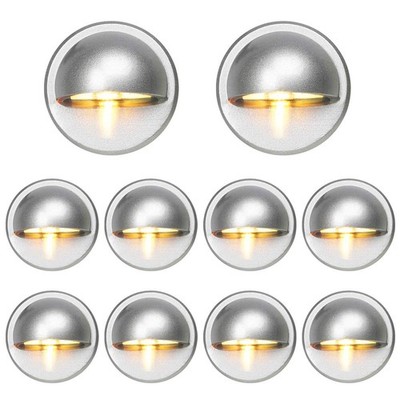 FVTLED Pack of 10 Low Voltage LED Deck Light Kit Φ1.38 Waterproof Outdoor Ste...