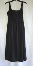 Beachsissi Women's Sleeveless Black Midi Dress Square Neckline- Sz S