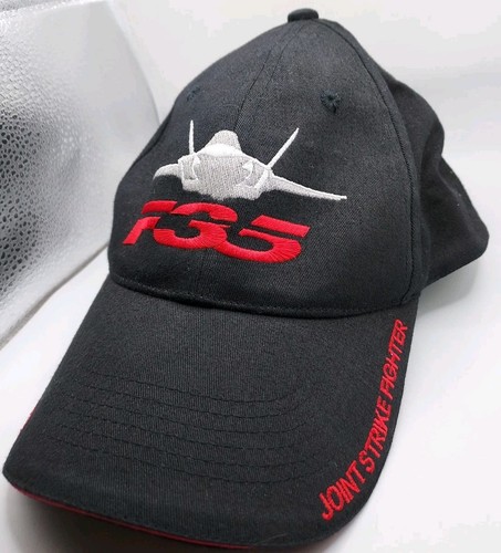 F-35 Embroidered Black W/ Red Accents Adjustable Hat - Joint Strike Fighter - Picture 1 of 4