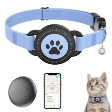 Cat GPS Tracking Collar iOS Android , Bluetooth GPS Dog Tracker Blue 1P