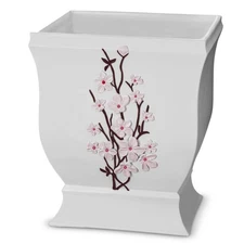 Creative Scents Vanda White Trash Can 1.48 Gal / 5.6L - Decorative Designed W...
