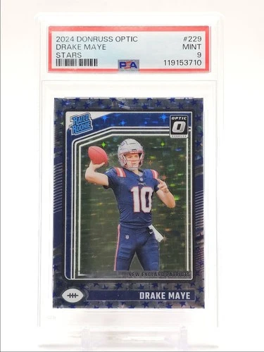 DRAKE MAYE 2024 DONRUSS OPTIC RATED ROOKIE STARS PATRIOTS RC PSA 9 Q6603