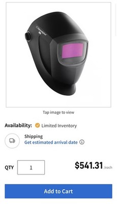 3M Speedglas 9002NC Auto-Darkening Welding Helmet Black Variable Shade 2 Sensor