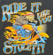 Vintage Y2k 2004 Motorcycle T Shirt Ride It Like You Stole It Men's 2XL AAA Tag