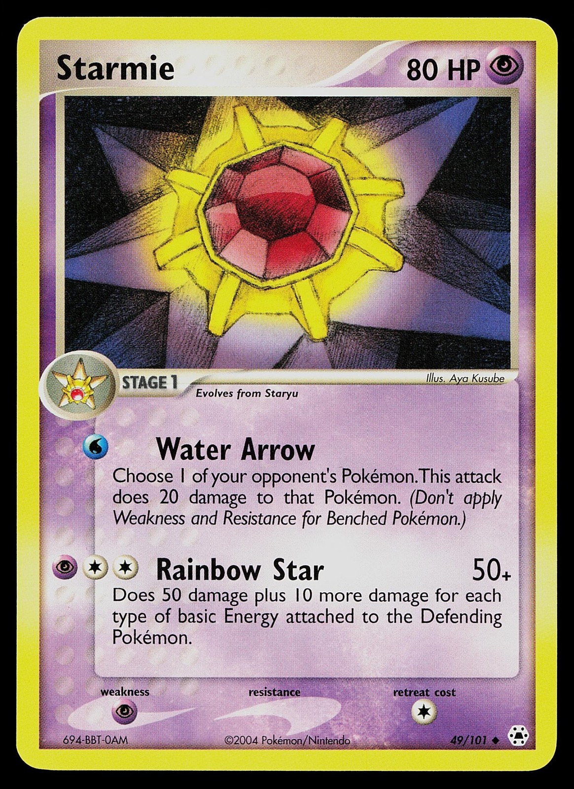 Pokemon Card Hidden Legends Starmie 49/101 Uncommon