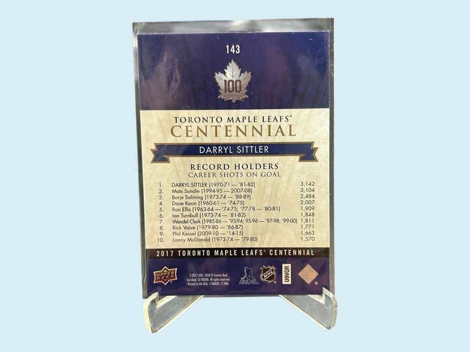 2017 Toronto Maple Leafs Centennial DARRYL SITTLER Record Holders Gold 82/100 - Image 2 of 2