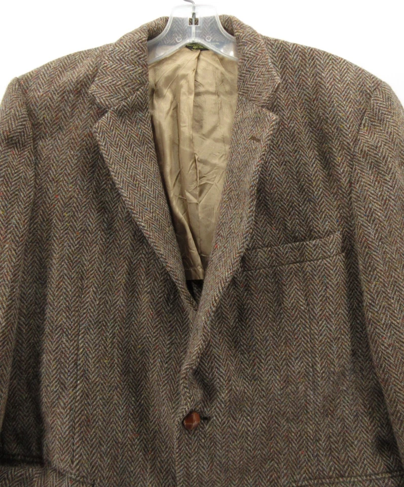 Abrigo deportivo Harris Tweed vintage para hombre 42 marrón blazer espiga sin estructura * Foto 2 de 4