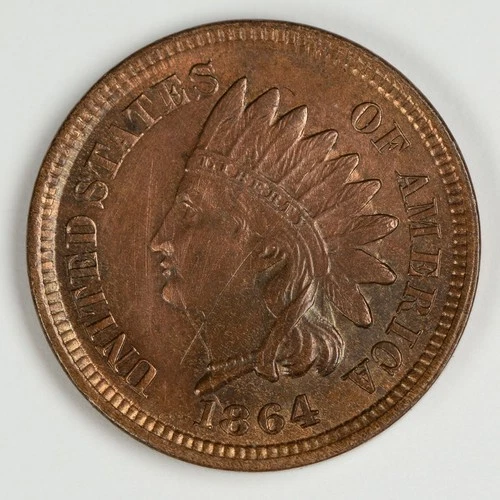 1864 Indian Head Cent UNC details IHC 1c Penny