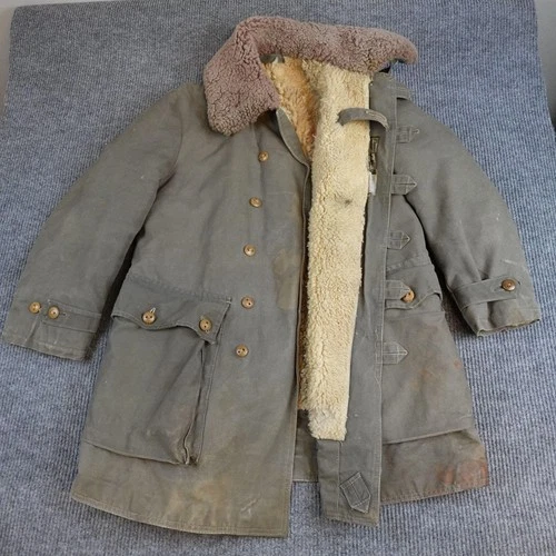 M1909 Swedish Army Wool Coat Vintage WWII 1940s Heavy Wool Military Jacket