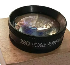 Lente oftálmica 28D | Lente doble dioptría asférica para exámenes de retina y fondo de ojo