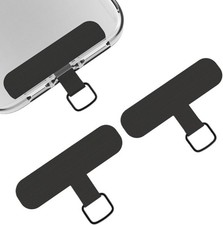 Phone Tether Tab, CellPhone Lanyard Patch, Strap Black 2pcs