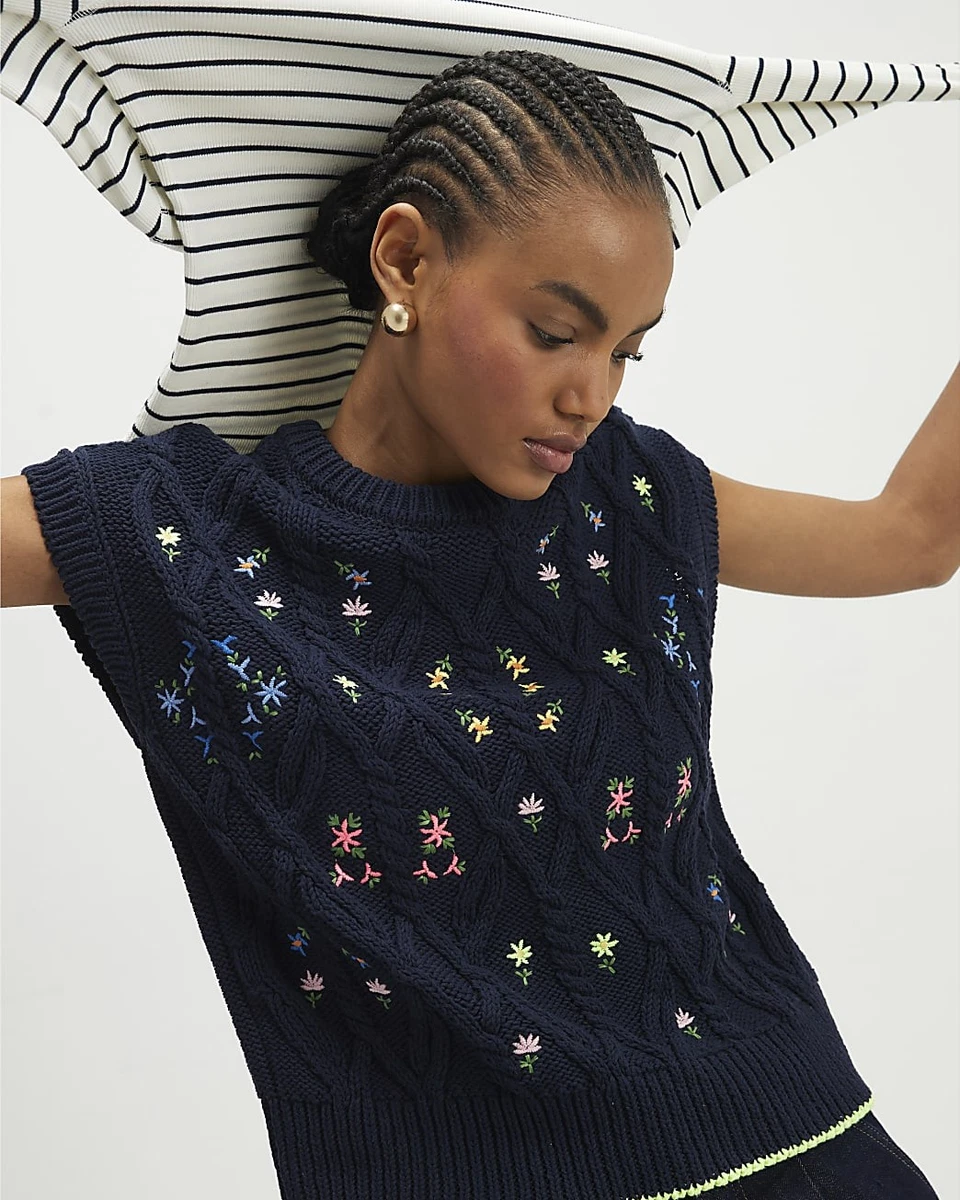cable knit river island cold shoulder jumper