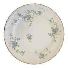 Homer Laughlin “Fleurette” Blue Floral Salad / Dessert Plate with Gold Trim