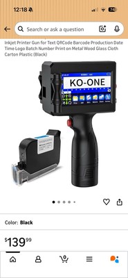 Upgrade Portable Inkjet Printer Gun, Handheld Inkjet Printer for Text QRCode ...