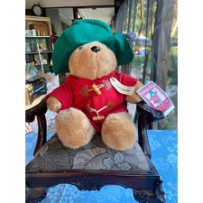 Eden Paddington Bear Made Exclusively for Macy's 15 inch Red Coat Green Hat Tags