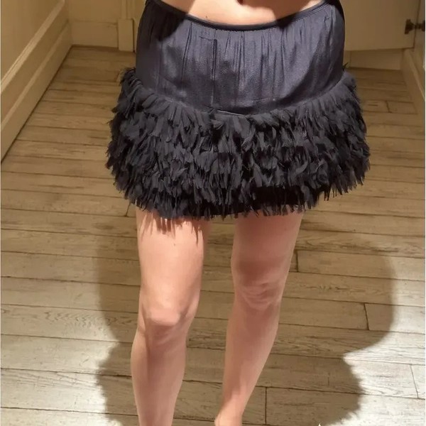 Women Patrizia Pepe Skirt Black Silk 42 / XL / 50