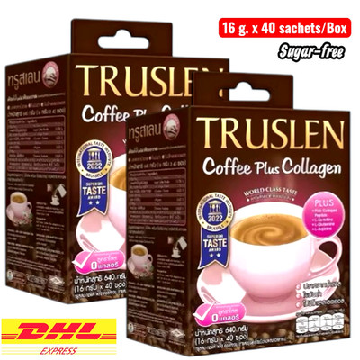 Truslen Coffee Plus Collagen Sugar Free Instant Slim Coffee 80 Sachets ( 2 Box )