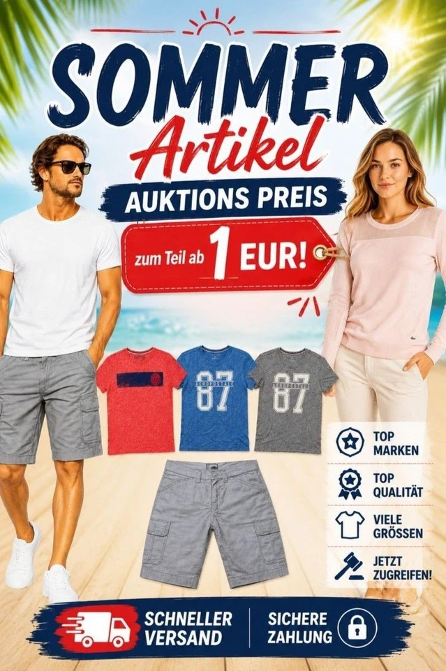 ☀️ Sommer Auktionen – Top Marken & Sommermode ab 1 € | Jetzt live sparen!