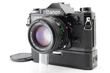 TOP MINT Canon AE-1 Black Film Camera New FD 50mm f1.4 Lens Winder A JAPAN