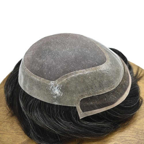 Toupee for Men Hair System Replacement French Lace Front Mono Mens Hairpiece Wig - Picture 9 of 43