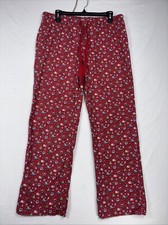 Vineyard Vines Men's Medium Santa Whale Boat Print Red Flannel Pajama Pants