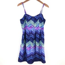 American Eagle Outfitters Dress 8 Blue Sleeveless Backless Printed