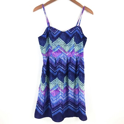 navy blue dress for baby girl American Eagle Outfitters Dress 8 Blue Sleeveless Backless Printed