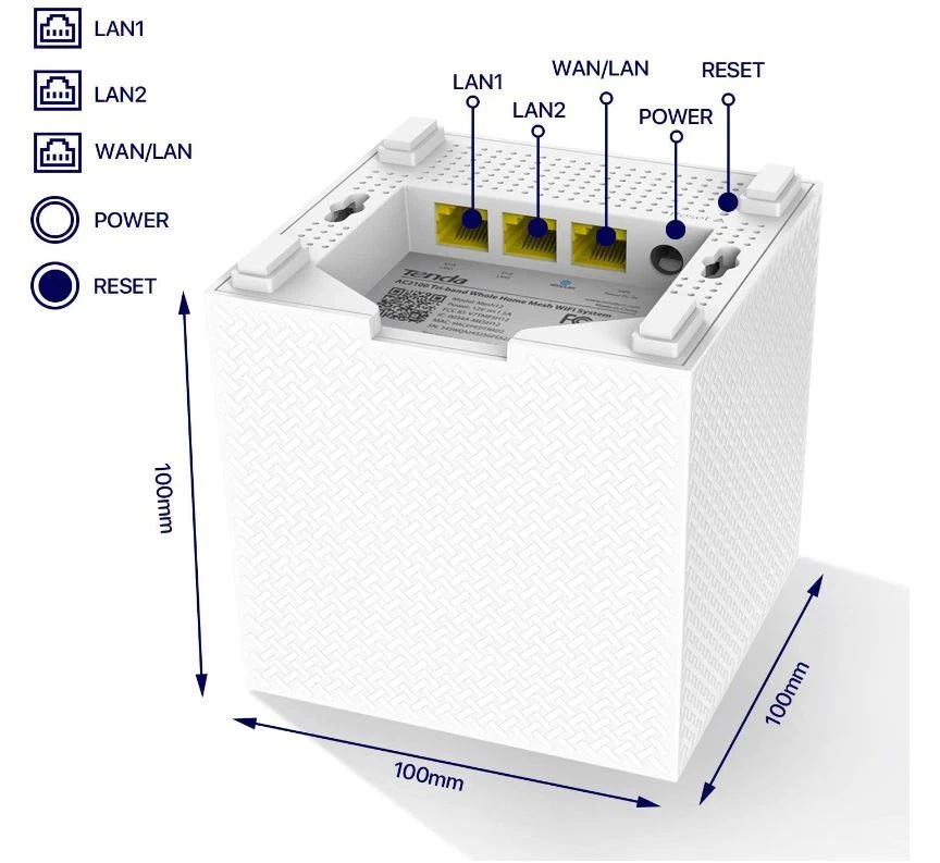 Tenda MW12 Whole Home Mesh Wi-Fi System (3-Pack) 6000sq² Wi-Fi AC2100 (NO BOX) - Image 2 of 4
