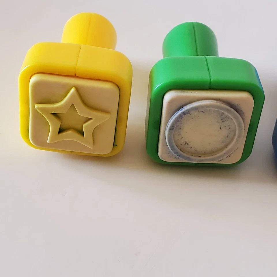 Juego de 4 estampillas estrellas círculo cuadrado triángulo aula arte artesanías Foto 4 de 4