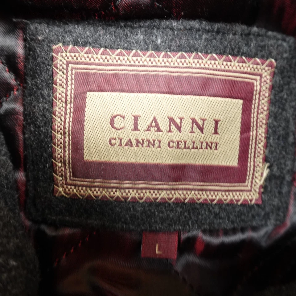 Chaqueta Cianni Cellini Para Hombres L Gris Larga Mezcla de Lana Parka Trench Pea Abrigo Abrigo Abrigo Foto 4 de 4