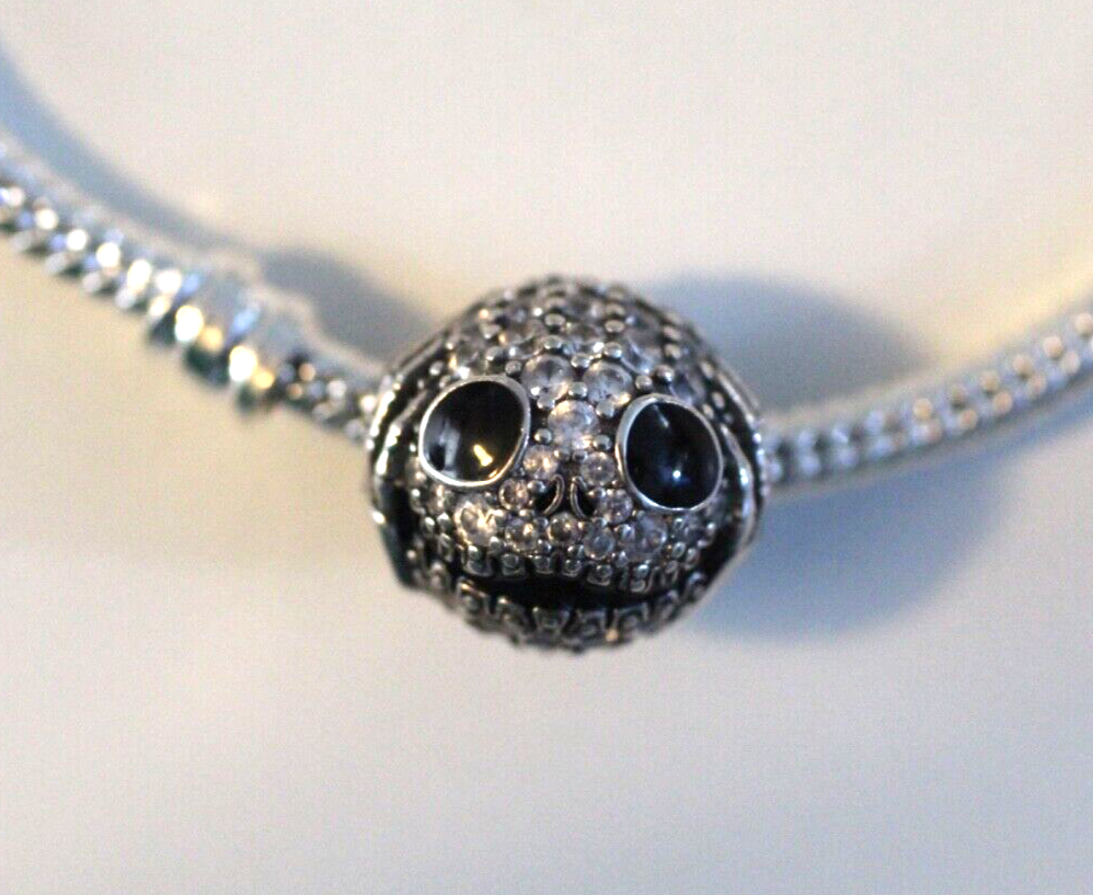 Sterling Silvery S925 Halloween Skull Bead Pumpkin King