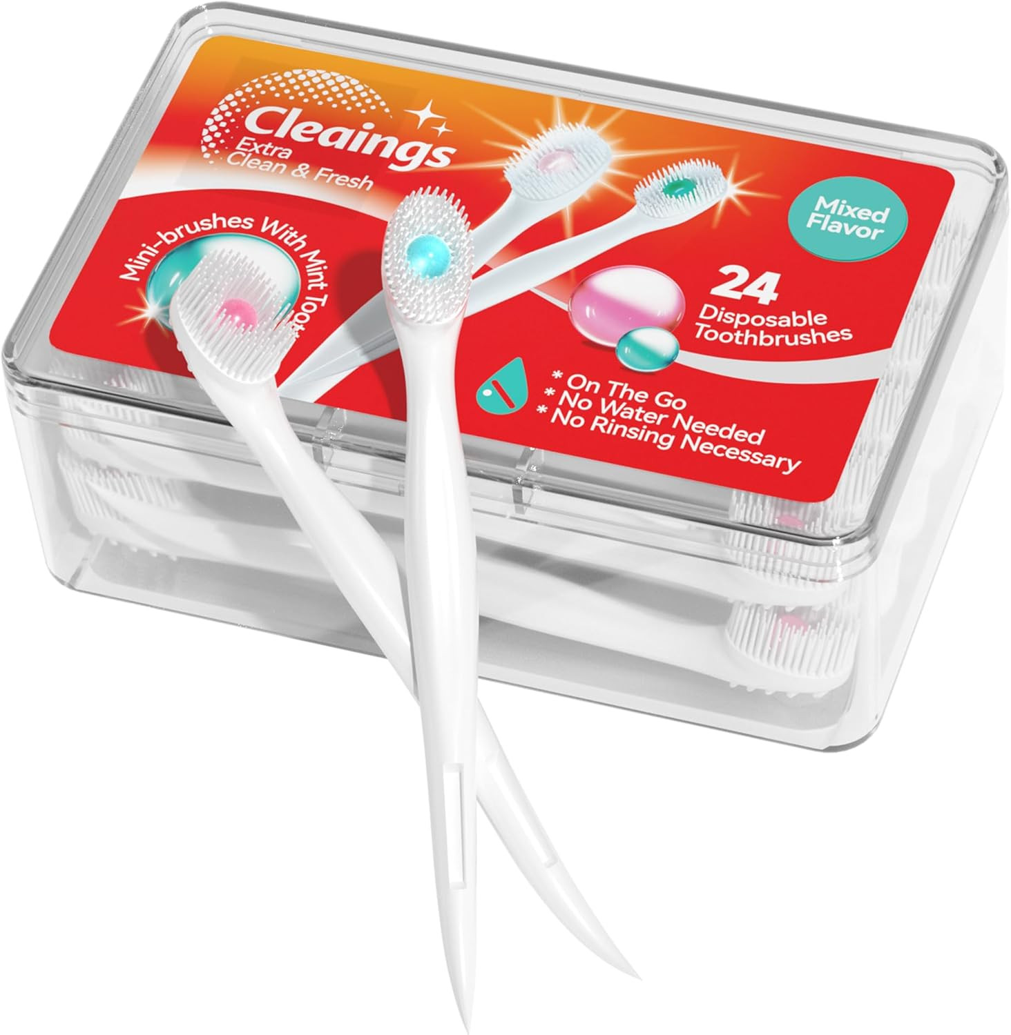 -disposable Toothbrushes W/ Toothpaste & Pick (1 Pack)