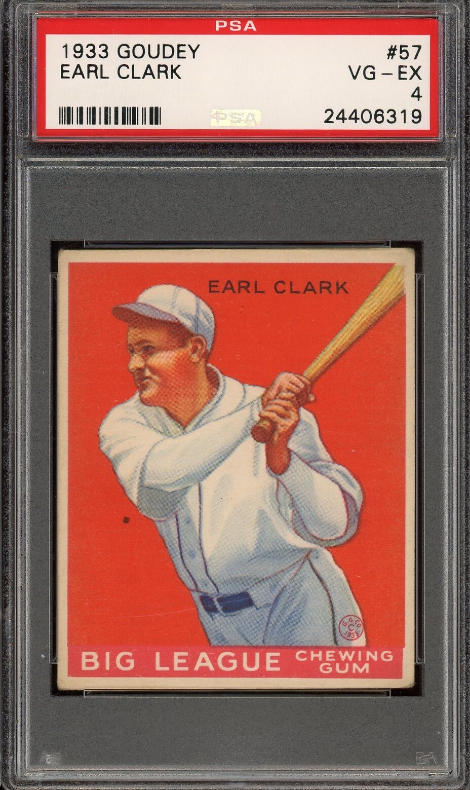 1933 Goudey Baseball #57 Earl Clark PSA 4