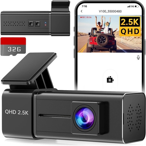 Used 2026 Dash Cam WiFi 2.5K, Night Vision, 24H Parking Mode, G-Sensor, 32GB